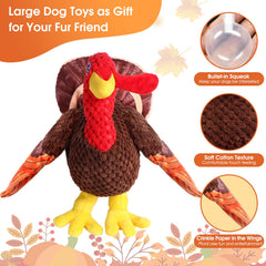 Chngeary durable turkey dog toy close-up showing bite-resistant stitching for lasting use.