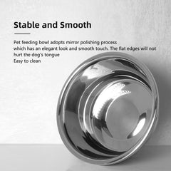 CHOEMORE stainless steel bowl with smooth edge for comfortable feeding
