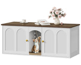 CHOEZON 47.2'' double cat litter enclosure front view, stylish concealment for tidy spaces
