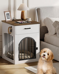 CHOEZON dog crate storage with drawer and top board for essentials