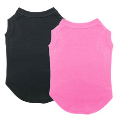 Chol&Vivi two-tshirt set in black and pink showing soft cotton