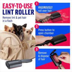 ChomChom Mini Roller on sofa gathers dog and cat fur easily