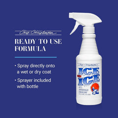 Chris Christensen Ice on Ice ice-slip brush image highlights mats removal and smooth detangling