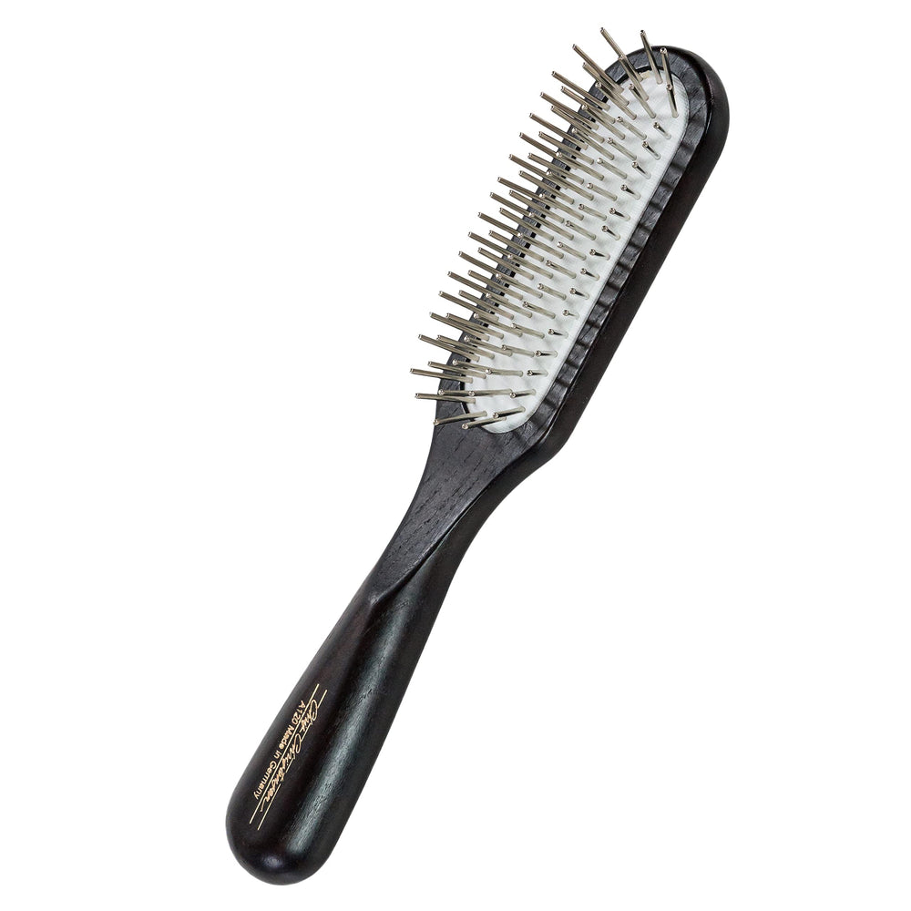 Chris Christensen Ice Slip Pin Brush close-up with rounded pins for gentle detangling.