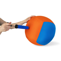 Chuckit! Big Air Ball closeup shows 14-inch diameter for all breeds