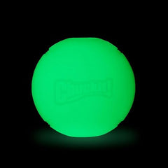 Chuckit glow ball in night play shows enhanced visibility during evening fetch