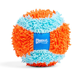 Chuckit! Indoor Fetch Ball demonstrates multilayer construction for lasting indoor fun.