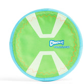 Chuckit! Max Glow Paraflight Disc glows in the dark for extended night fetch sessions.