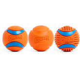 Conjunto Chuckit! set de bolas interactivas para perros, ideal para juego continuo.