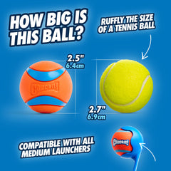 Chuckit Ultra Ball floats for easy water retrieves.