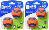 Chuckit Ultra Ball Small 2in pack front view bright fetch toy.