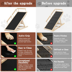 Chuiendi dog ramp anti-slip-rubber-pad ensures secure footing on stairs and beds.