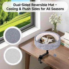 Chumajor cat desk bed soft faux fur cover provides cozy warmth