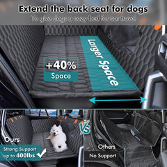 Chumajor dog car hammock waterproof fabric detail highlights spill resistant surface.