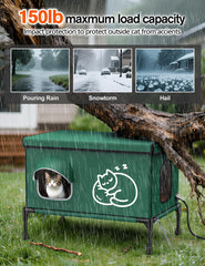 Chumajor heated cat house detachable heating pad offers easy seasonal cleaning.