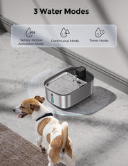 Chumajor large-dog fountain shows 9-inch basin for easier drinking.