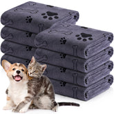 Chumia 8-pcs dog towels packaging shows organized bundle for easy grooming prep.