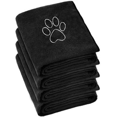 Chumia dog towels paw embroidery closeup for durable post-bath care