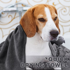 Chumia towel embroidery paw detail highlights durable grooming accessory