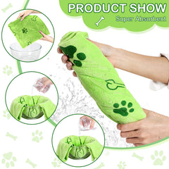 Chumia soft wrap-around towel used to gently dry a pet