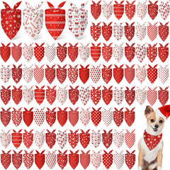 Chunful 100pcs Christmas dog bandanas with festive patterns for joyful photos