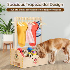 Chunful dog closet with hanging rod enables easy clothes drying and organization