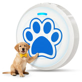 ChunHee dog door bell front view shows quick potty signaling with a vibrant blue surface