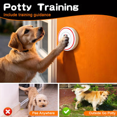 ChunHee smart dog door bell outdoor installation under eaves demonstrates weather-ready signaling.