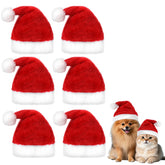CIATBYYJ mini Santa hat for dogs red-white pack for festive photos