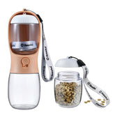 Botella Cibaabo para perros con contenedor de alimentos, 300 ml, ideal para paseos cortos.