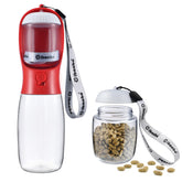 Cibaabo Botella para perro con contenedor de comida, práctico para paseos y snacks.
