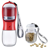 Cibaabo dog water bottle with food container attachment for on-the-go hydration and snacks