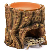 Cididu reptile hide cave resin shows natural tree-root shelter for reptiles.