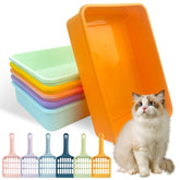 CIEOVO kitten litter box set: six colorful boxes for multiple-pet households.