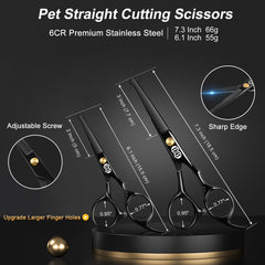 CIICII 6.1 inch straight scissors for precise pet trimming at home