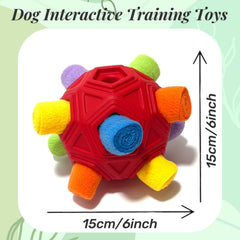 CIIVURR Snuffle Ball close-up texture and red rainbow design for tactile enrichment.