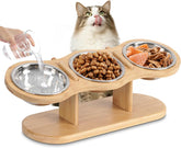 CILXGQLN elevated cat bowls tilt 15 degrees for a comfortable feeding position.