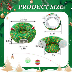Cinnvoice cat donut tunnel bed under the tree offers spacious resting and play space.
