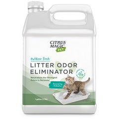 Citrus Magic Pet Probiotic Litter Odor Eliminator spray bottle neutralizes litter odors around cat boxes