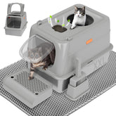 Citylife front-entry stainless steel cat litter box shows roomy interior for large cats