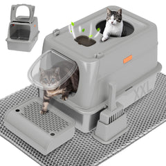 Citylife front-entry stainless steel cat litter box shows roomy interior for large cats