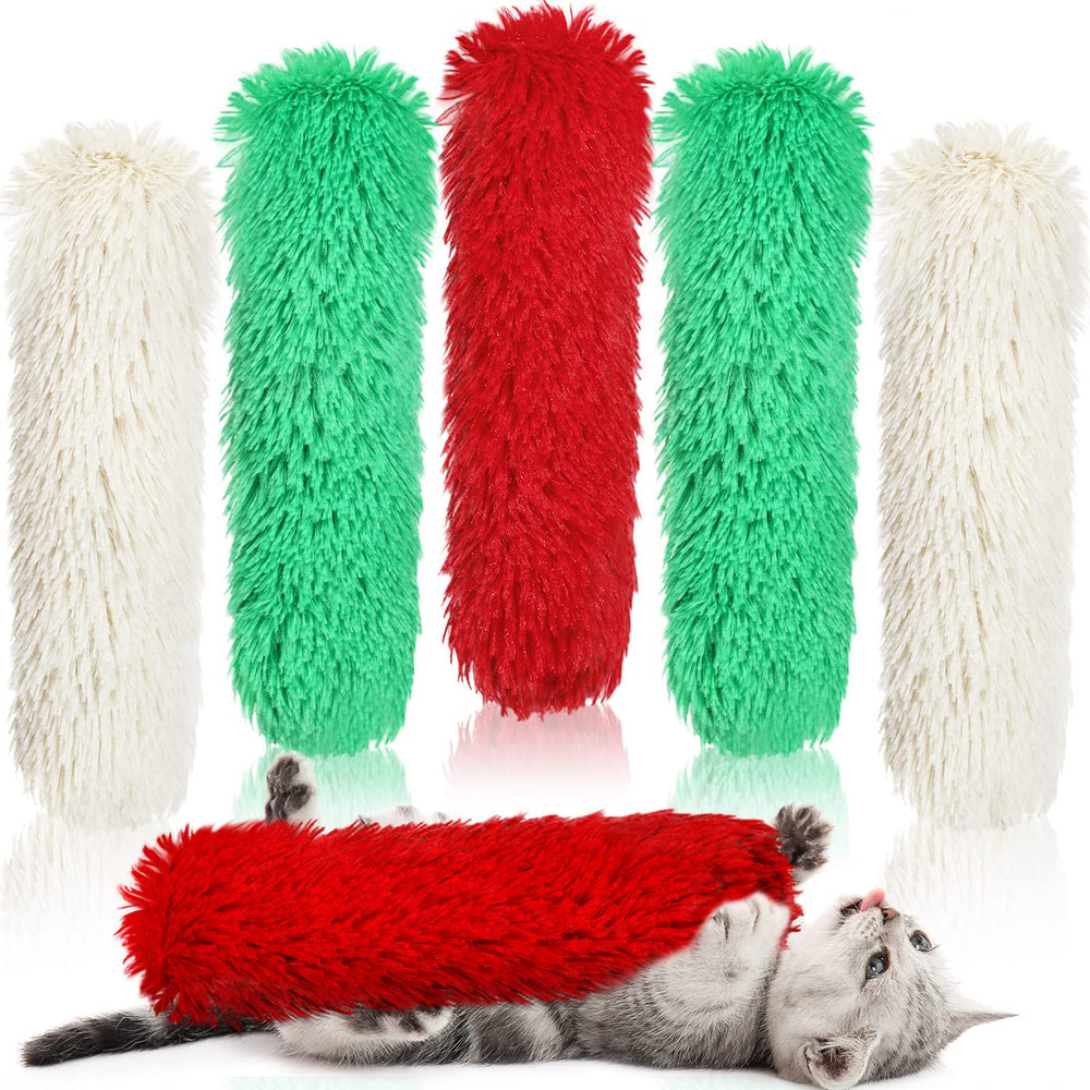 Civaner Christmas catnip toy red-green stripes promotes play and exercise for indoor cats.