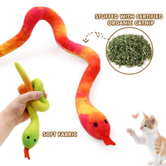 Ciyvolyeen catnip-filled snake toy closeup highlighting organic catnip for excited playful sessions.
