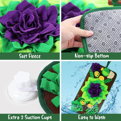 CiyvoLyeen snuffle mat with suction cups secures to floor during playtime