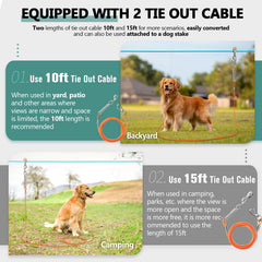 CJYMMFAN Dog Runner Trolley System shows 50ft setup maximizing yard space.