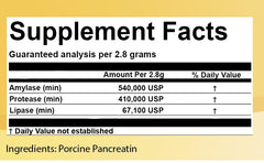 CK Formulations Pancretase third-party lab note emphasizing purity testing