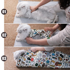 CKNCY cat-wrap-soft-microfiber uses gentle texture to reduce stress during care.