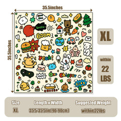 CKNCY cat grooming wrap size 35.5 inch square for cats up to 22 lbs
