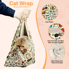 CKNCY cat wrap self-adhesive closure keeps the cat secure during care.