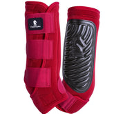 Classic Equine ClassicFit Rear Boot Crimson front view showing hind limb support and dirt protection.